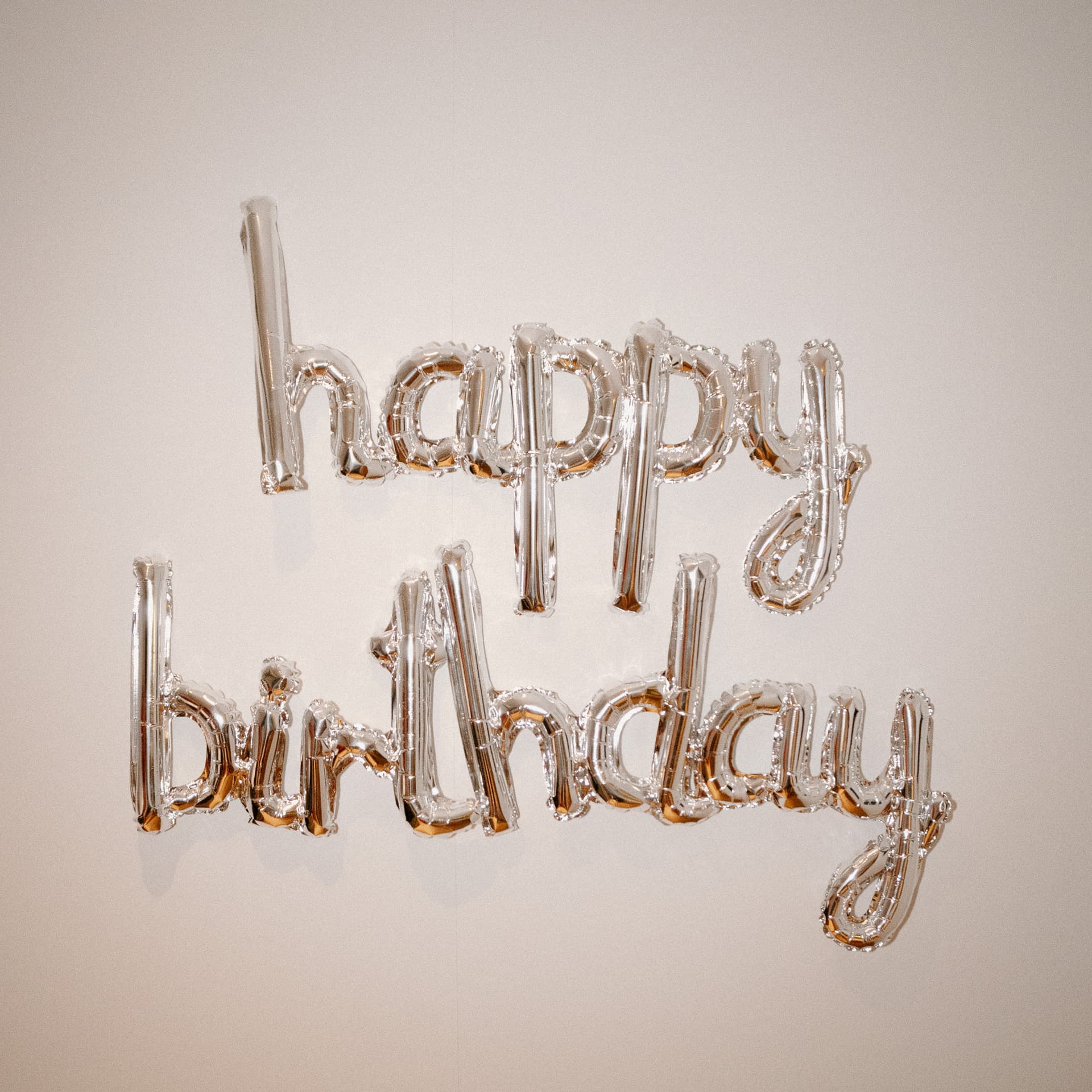 Silver Happy Birthday Balloons